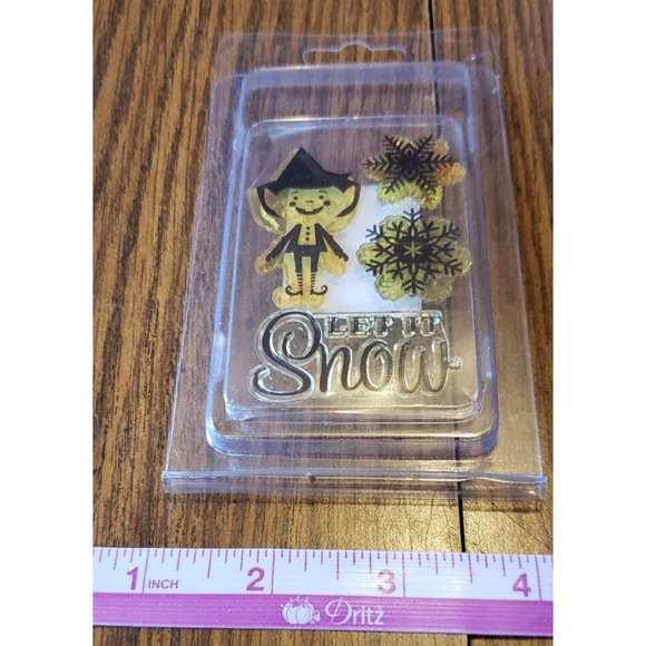 Lot of 6 Small Holiday Themed Clear Cling Stamps - Picture 3 of 13